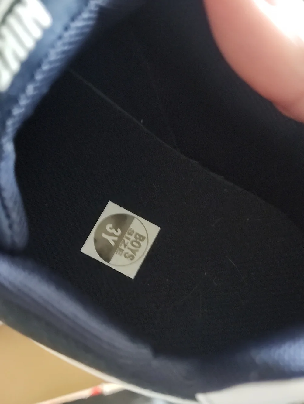 Nike Navy and White Kids Velcro Sneakers